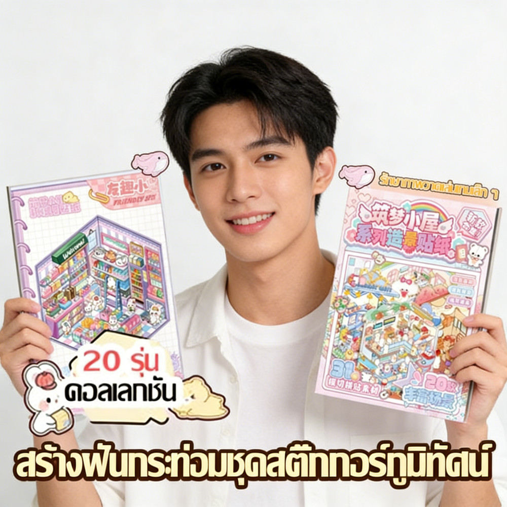 สติกเกอร์หนังสือสาวน่ารัก 3D กันน้ําทิวทัศน์ Scrapbooking
