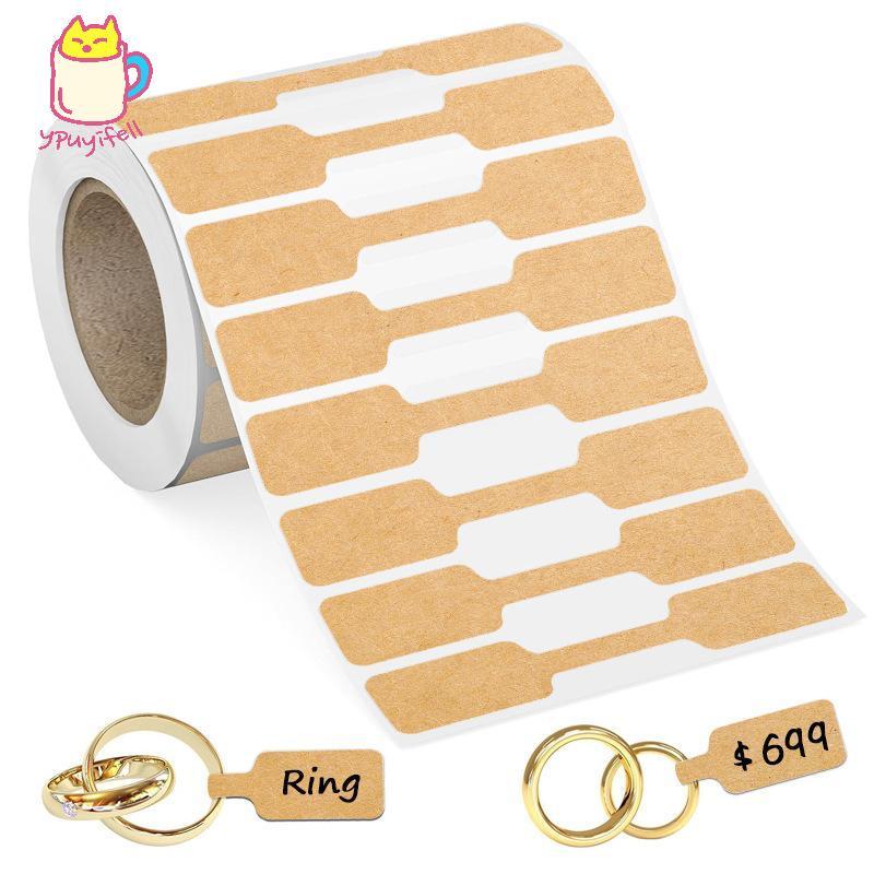 [YPU] 500PC Sketchs/Roll Price Stiers Jewelry Price Tags Self Adhesive White nk Stier Kraft Paper Ri