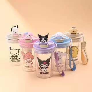 แก้วลายการ์ตูน Sanrio ความจุขนาด480ml แก้วน้ำพลาสติก ปลอกซิลิโคนกันร้อน ปลอดBPA มีหลายสีให้เลือก น่ารัก สไตล์มินิมอล