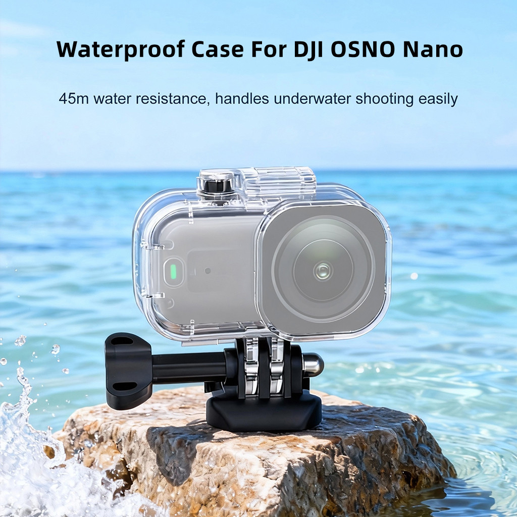 BGNING เข้ากันได้กับกล้อง DJI OSMO Nano 45M ดําน้ํากันน้ําพร้อมฐานช่องเสียบการ์ด 3 ช่องถ่ายภาพใต้น้ํ