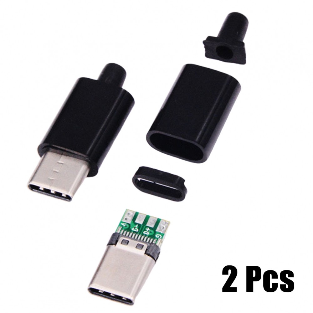 บอร์ด Type-C Reversible Type C พร้อมเปลือกสีดํา/ขาวพร้อมบอร์ด PCB 4 เข็ม