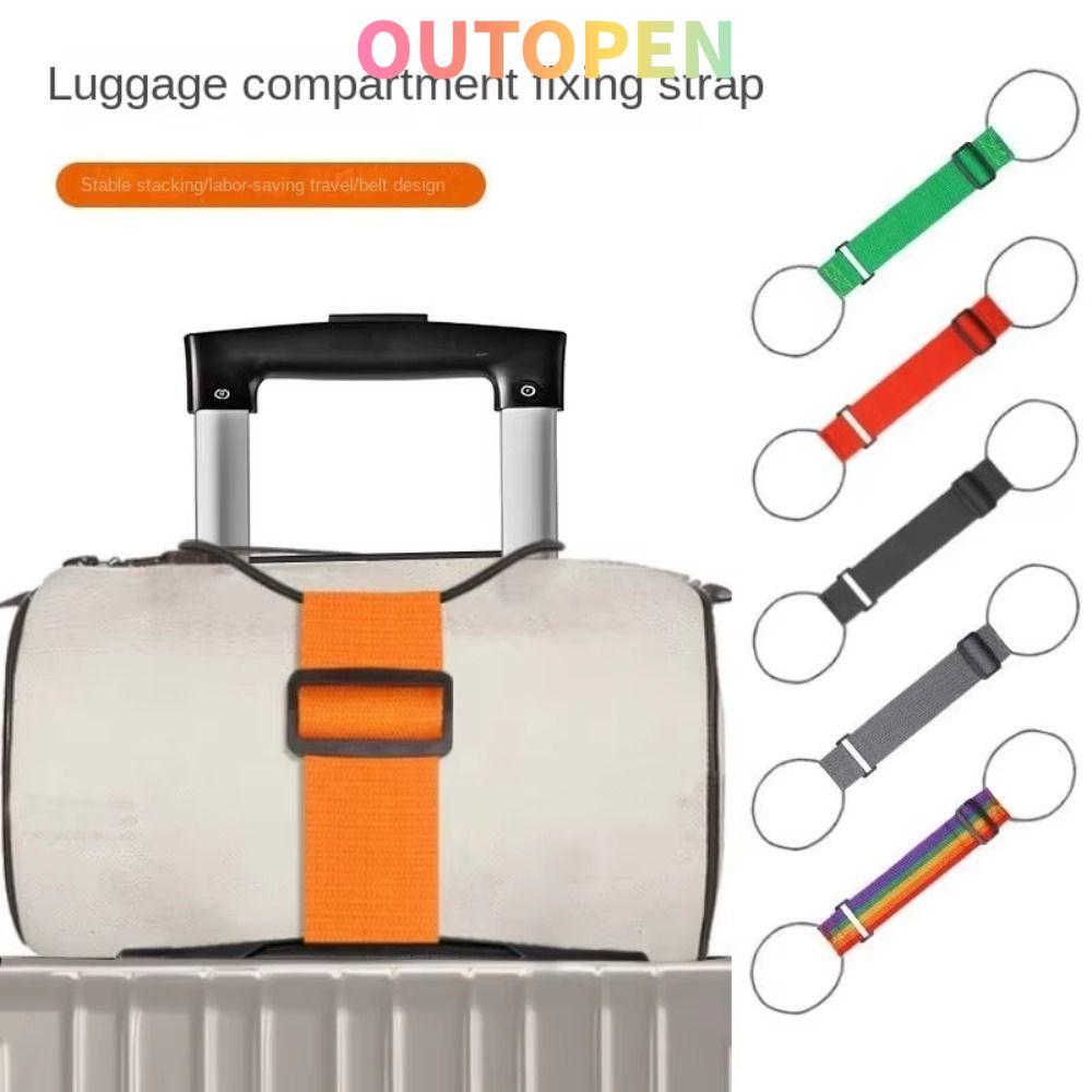 OUTOPEN สายรัดยางยืดสำหรับกระเป๋าเดินทาง แบบปรับได้และใช้งานหลายอย่าง สามารถใช้ซ้ำได้