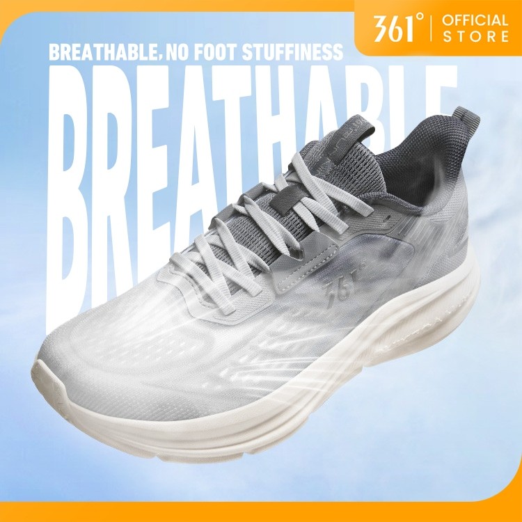 รองเท้าวิ่งผู้ชาย 361 Degrees Xingtu ดีไซน์กว้าง มีตาข่ายระบายอากาศและลดแรงกระแทก