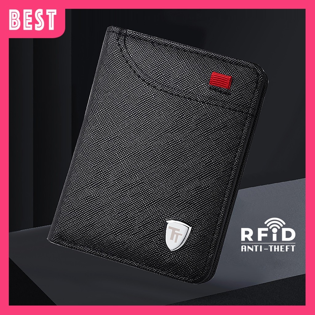 B243 Man กระเป๋า RFID Man กระเป๋าสั้น RFID Man กระเป๋าสตางค์ Dompet Lelaki RFID Pendek Man กระเป๋าสั