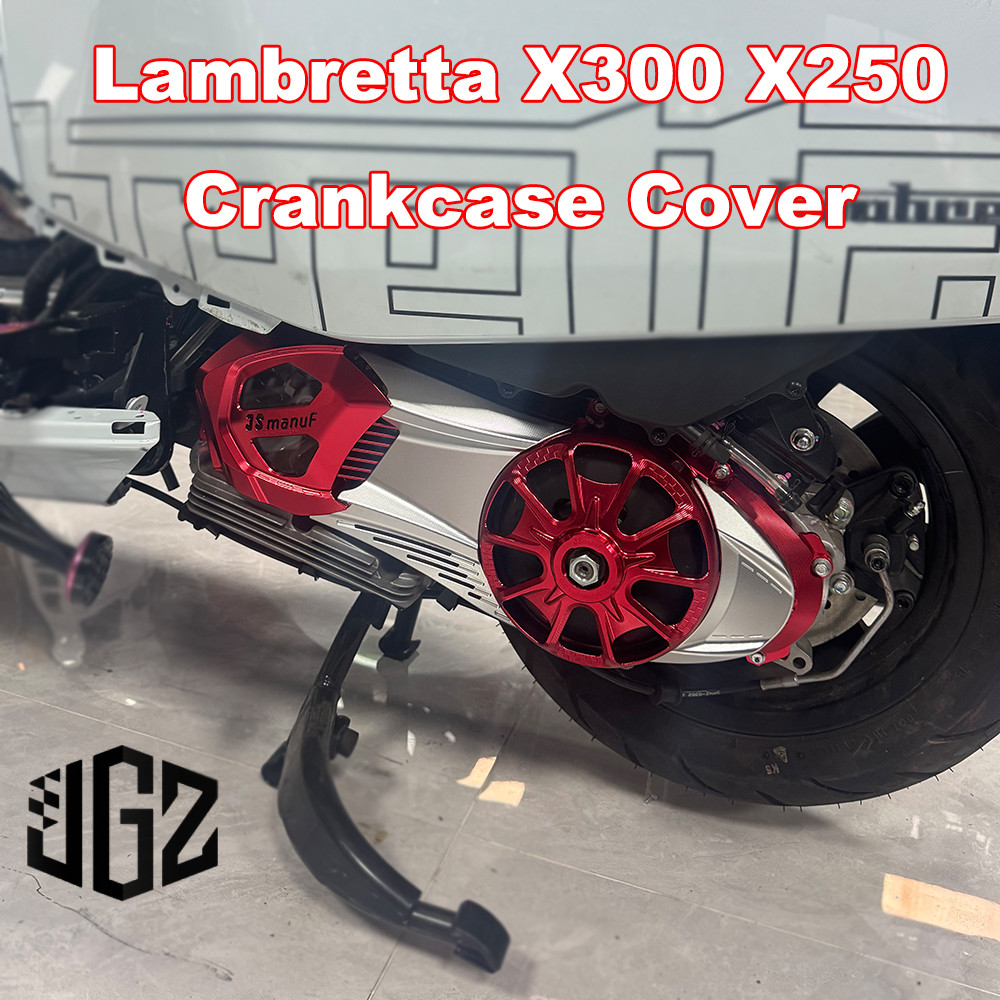สําหรับ Lambretta X300 X250 ฝาครอบข้อเหวี่ยง CNC ฝาครอบเกียร์เครื่องยนต์ JS Manuf