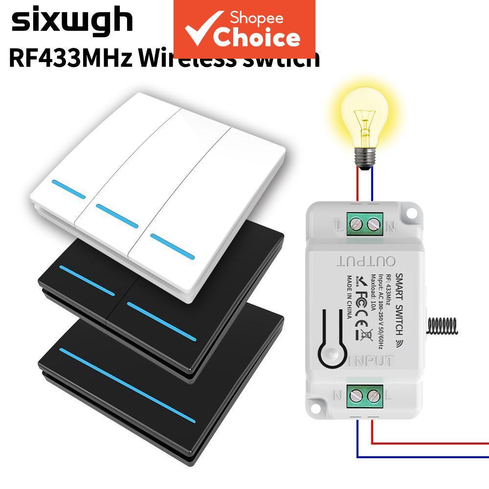 สวิตช์ไร้สาย RF433 สวิตช์ควบคุมระยะไกล RF433 สมาร์ทสวิตช์ WiFi RF433Mhz สวิตช์ติดผนังควบคุมด้วยรีโมท
