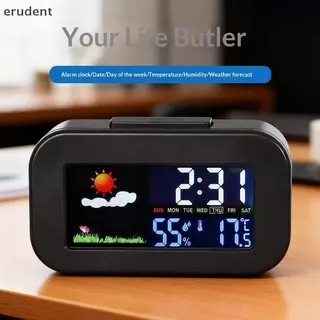 Erudent สถานีอากาศอัจฉริยะ Clo พร้อมจอแสดงผลสี - เครื่องตรวจสอบอุณหภูมิและความชื้น Balit สําหรับเด็กและวัยรุ่นห้องนอน/โต๊ะ Dorm ใหม่