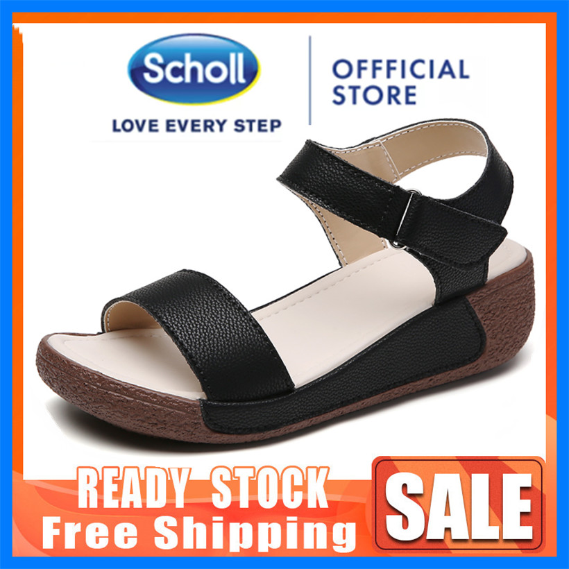 รองเท้า Scholl รองเท้าผ้าใบ Scholl สำหรับผู้หญิงรองเท้า Scholl Scholl แคนวาสสุด Wanita รองเท้าโลฟเฟอ