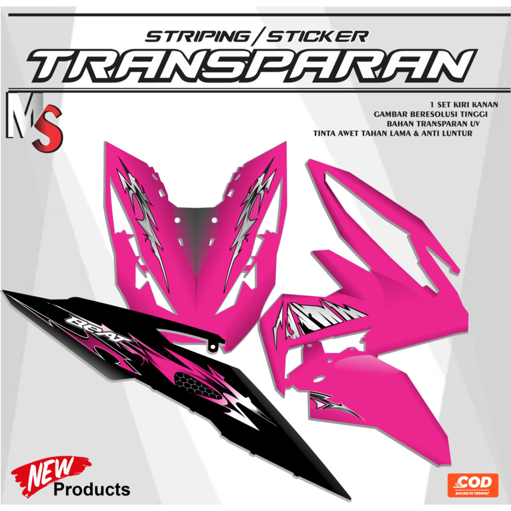 UV โปร่งใส Striping สําหรับ Honda Beat ใหม่ Esp 2019 พร้อมสติกเกอร์แบบกําหนดเองแบบเรียบง่าย Motif Y0