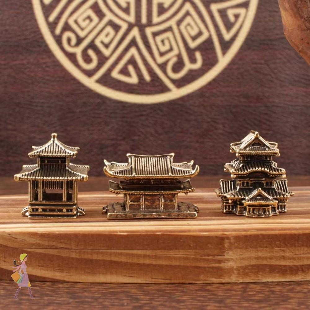 YGBG Micro Landscape, ทองเหลืองสถาปัตยกรรมจีนโบราณ, Rockery ศาลาโบราณ Miniature Model บอนไซตกแต่งตู้ปลา