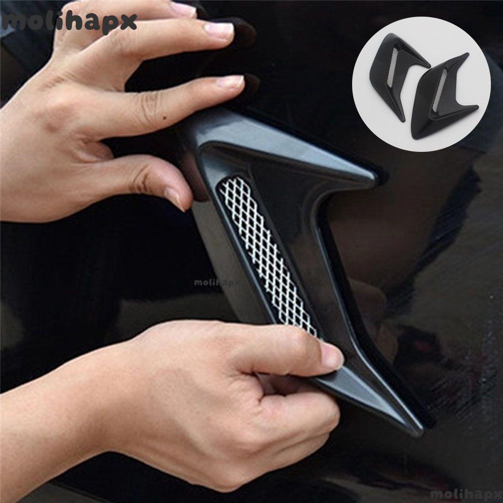 MOLIH สติ๊กเกอร์ติดรถยนต์ 1 คู่ Shark Gill Hood Air Flow Intake Air Inlet