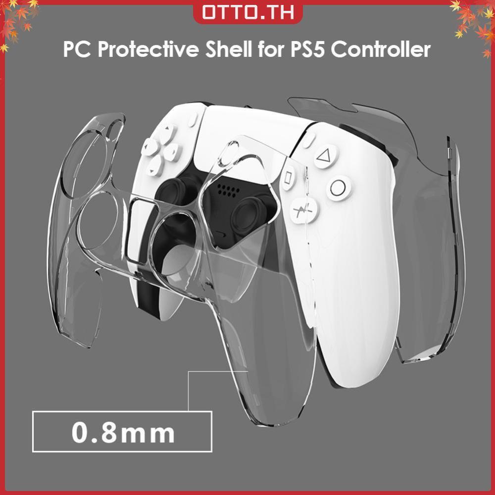 ✾ออตโต้✤คุณภาพสูงสําหรับ PS 5 Controller GamePad Skim สําหรับ PS5 ผิวใส PC ฝาครอบ Ultra Slim Protect