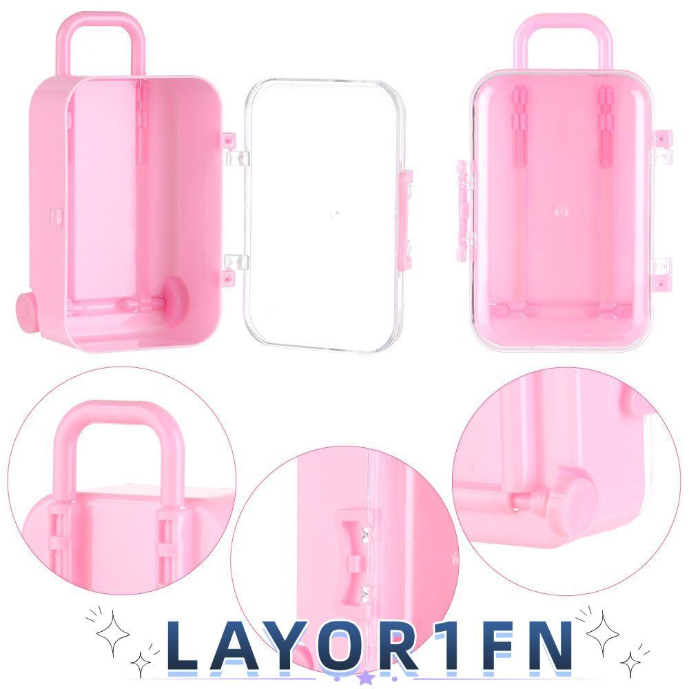LAYOR1FN Mini กระเป๋าเดินทางตุ๊กตากระเป๋าถือพลาสติกน่ารักคลัทช์ขนาดเล็ก