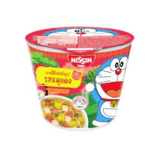 [แพ็ก 6 ถ้วย] Nissin นิสชิน มินิคัพ บะหมี่กึ่งสำเร็จรูปเด็ก ลายโดเรมอน ขนาด 40g. x6 มี 5 รสชาติ