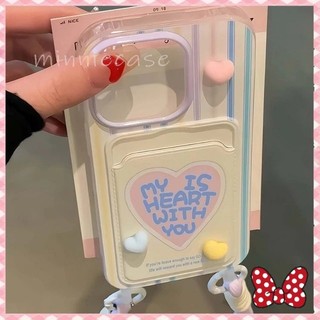👏MINNIE👏My heart is with you หวานสร้างสรรค์ รักหัวใจอ่อนนุ่ม เคสไอโฟน7Plus 13 11 15 14 12Pro XR 8 14 Plus X XSMax SE2020
