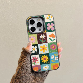 เคสสำหรับ iPhone 16 13 11 15 Pro XS XR 15 14 Plus 11 12 13 14 Pro Max 7+ 8+ XS Max เคสโทรศัพท์กันกระแทกลายดอกไม้การ์ตูนเ