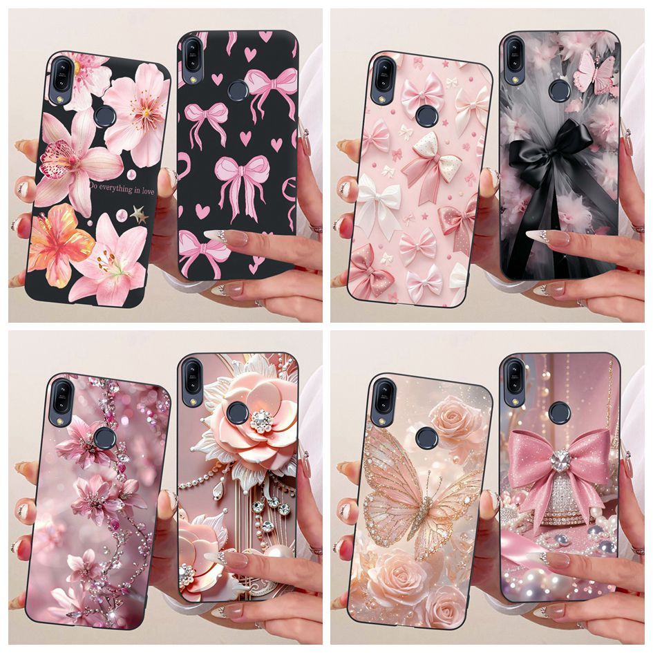สําหรับ Asus Zenfone Max (M1) ZB555KL X00PD กรณีใหม่แฟชั่นดอกไม้ผีเสื้อซิลิโคนนุ่มสีดํา TPU สําหรับ 