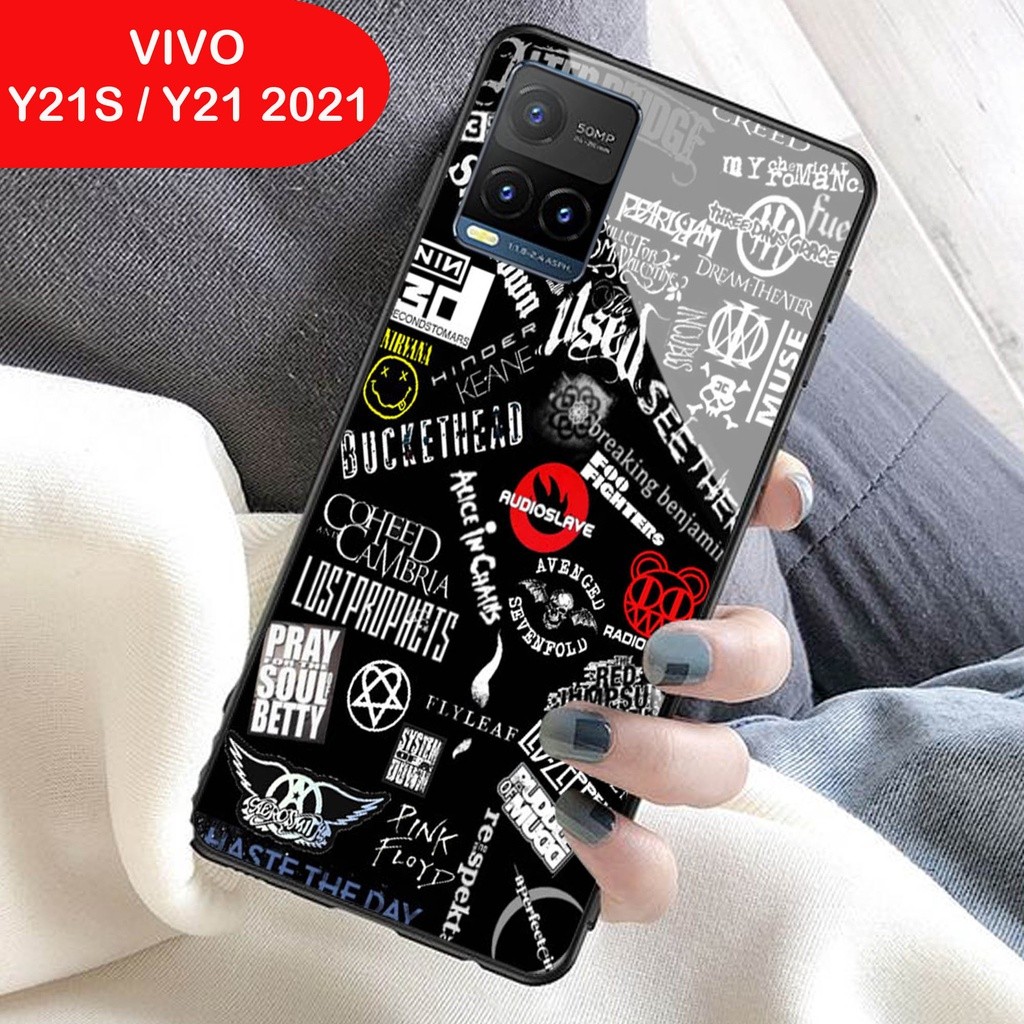 Softcase Glass Kaca VIVO Y21 Y21s 2021 - Casing Handphone VIVO Y21 Y21s 2021 [ S06 ].