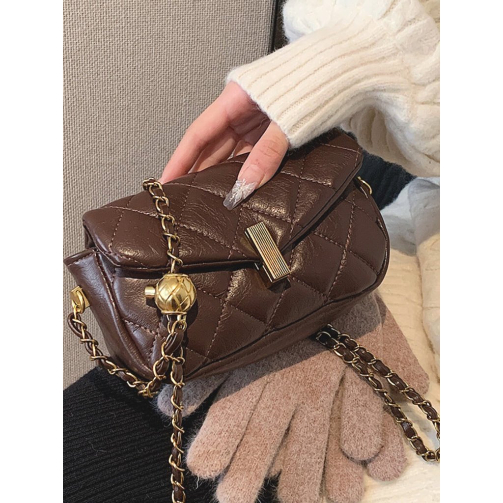 Rhomboid Retro Brown Small Square Bag Chainlgt666.my20260226223254
