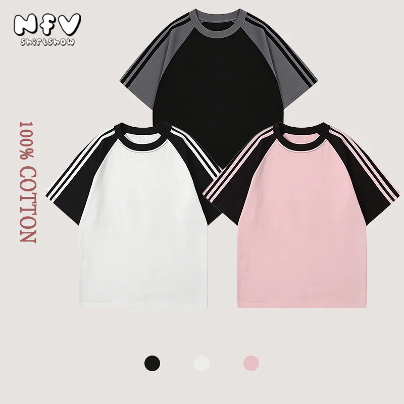 【จัดส่ง 24 ชั่วโมง】NFV พร้อมส่ง🧊 เสื้อยืดสีพื้น ทรงหลวม ฤดูร้อน ระบายอากาศ ใส่สบาย YG0