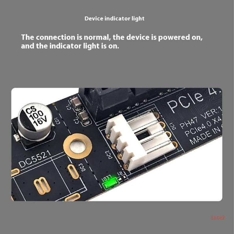 Inter M 2 ถึง PCIE 4X Power Card Transfer Adapter PCIE Transition Card ฮาร์ดไดรฟ์