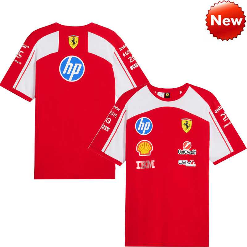 2026 ใหม่ล่าสุด F1 Racing Jersey + F1 Ferrari Racing ทีมเสื้อยืด + ฤดูร้อนผู้ชายและผู้หญิงเสื้อยืดแขนสั้น