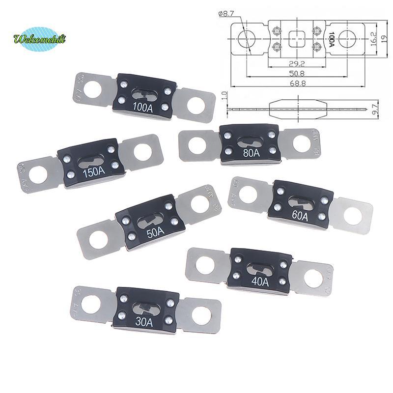 [WLB-t] 1/3 ชิ้น ANM Mega Bolt-On ฟิวส์ 30A 40A 50A 60A 80A 100A 150A 200A 250A 300A ใบมีดฟิวส์สําหรับรถยนต์เรือเสียงอุปกรณ์เสริมใหม่