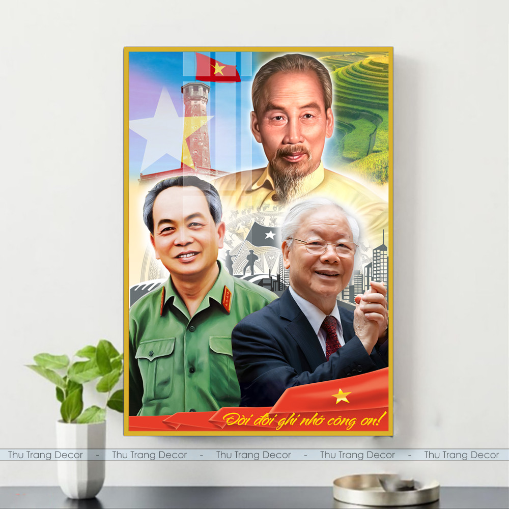 ภาพวาดกระจก "VIETNAMESE GREAT PERSONS" พิมพ์ UV 5D คุณภาพสูง