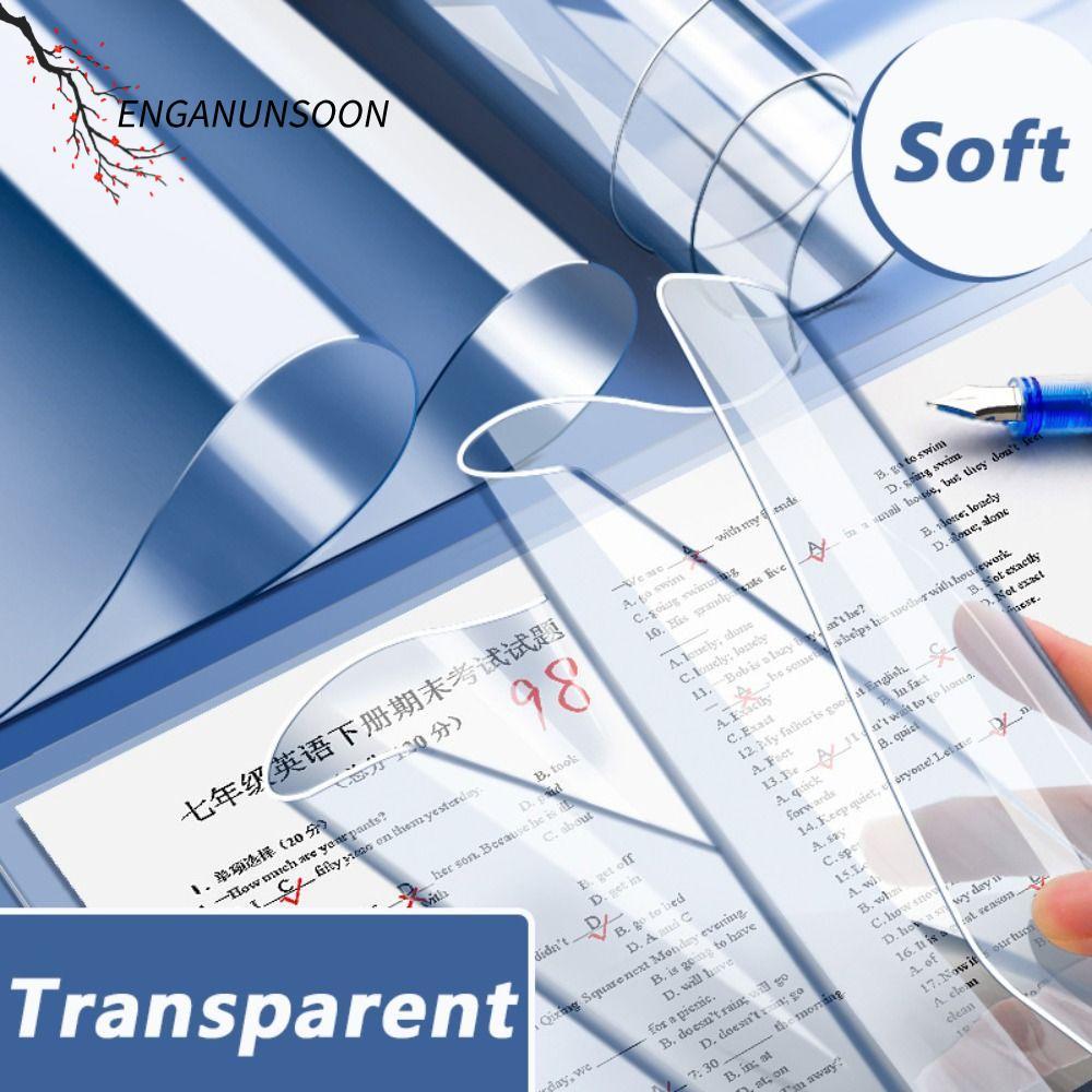 ENGANUNSOON โต๊ะทํางาน Mat, โปร่งใส A2/A3/A4/A5/16K แผ่นรองเขียน, กระดานเขียน PP กันน้ําอเนกประสงค์น