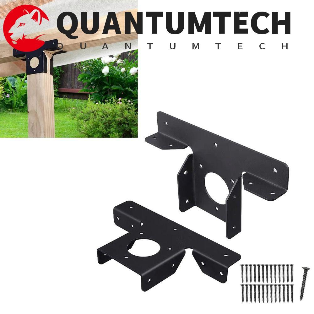 QUANTUMTECH 2 ชิ้น Pergola มุมกรอบ, 3 ทิศทางความต้านทาน Pergola วงเล็บ, ฮาร์ดแวร์ T-รูปปรับโลหะ Perg