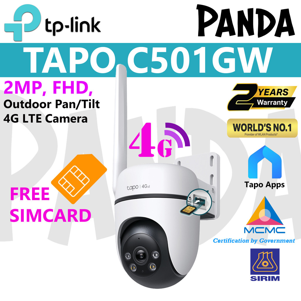 SIRIMTP-Link Tapo C501GW, 2MP, FHD Outdoor Pan/Tilt 4G LTE Camera