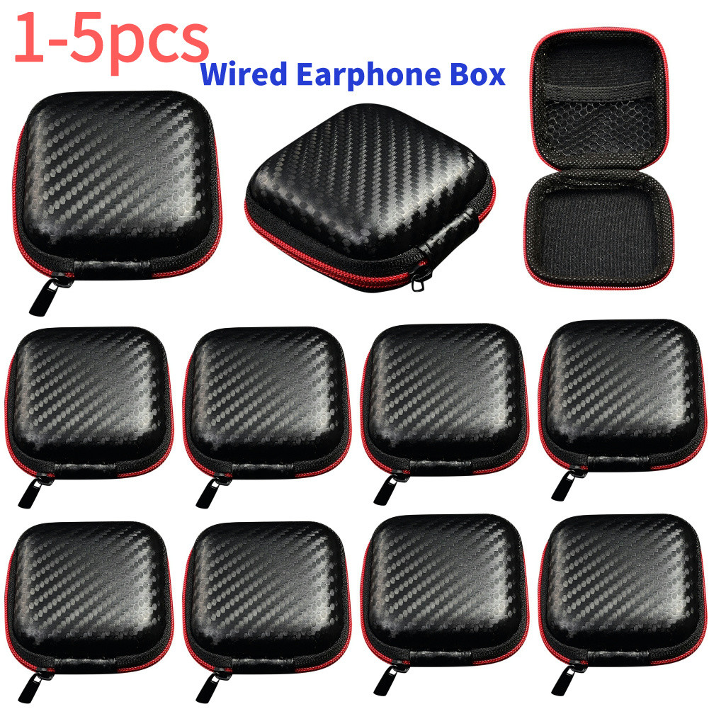 5-1pcs Earphones Storage Bag Wired Headphones EVA Zipper Storage Box Portable Hold Storage Case Bag 