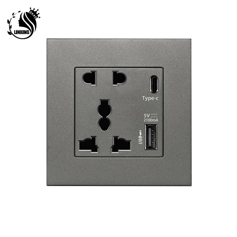 [Mini Spend 0-1.5k] แหล่งจ่ายไฟ 2100MA USB Soet International Panel 13A UK Wall Type C Interface LXS