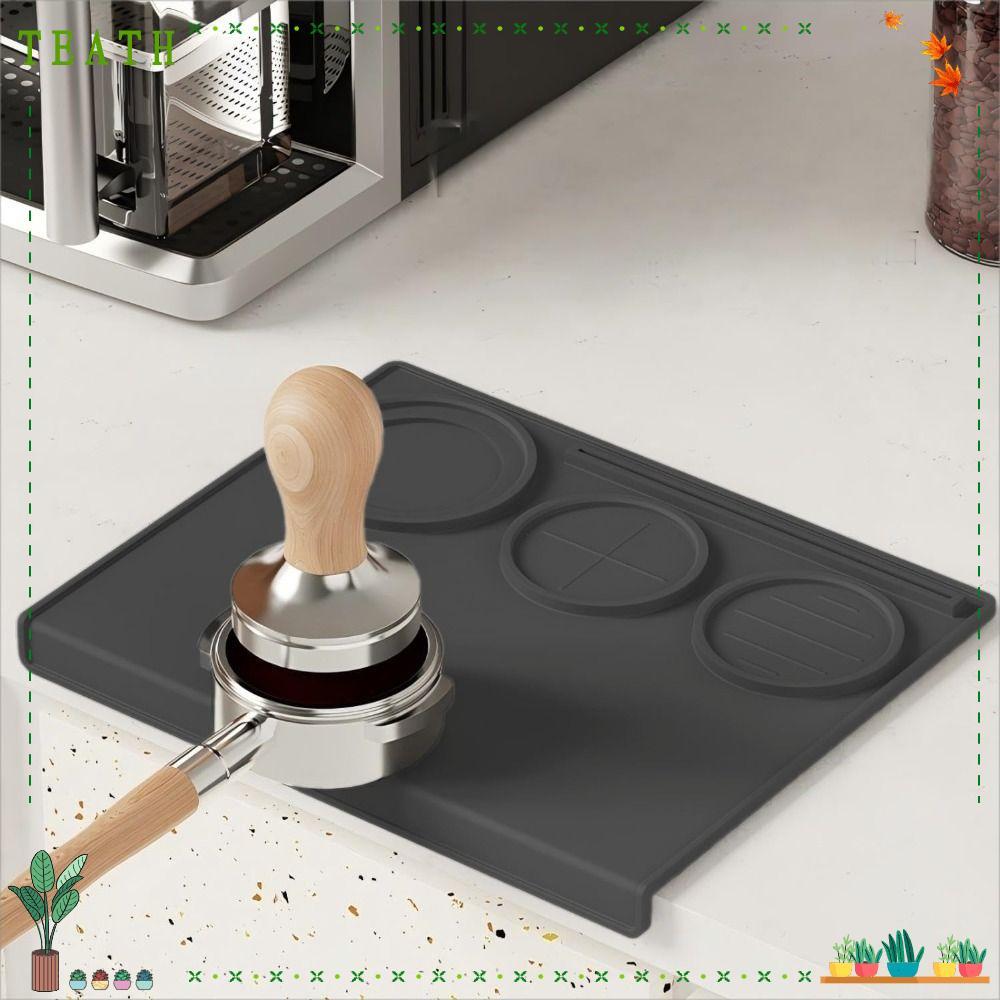 TEATH Espresso Tamping Mat,แผ่นซิลิโคนทนความร้อนกาแฟTamper Mat,คุณภาพสูงกันน้ําEspresso Tamping Station Baristaเครื่องมือ