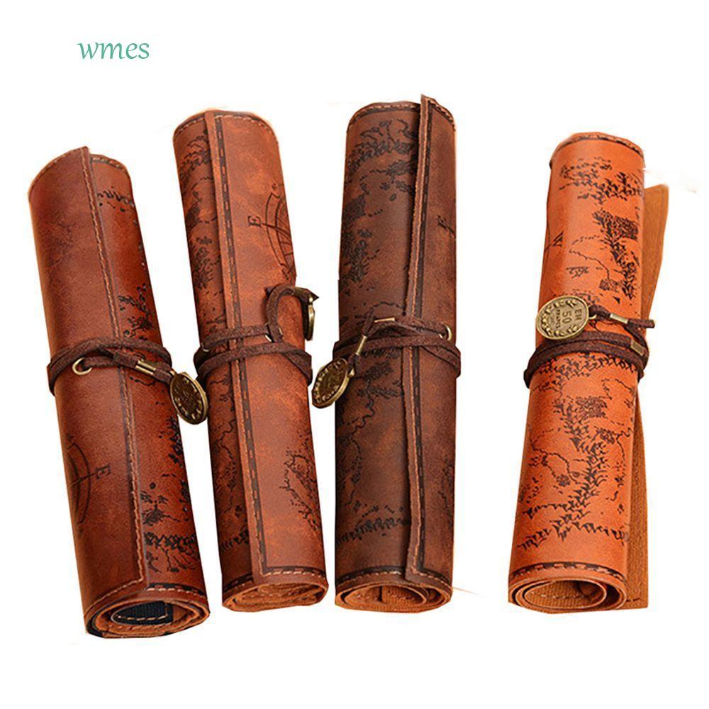 WMES1ZA Cosmetic Make Up PU Bag Roll Fashion Unique Vintage Case Bag Purse Pouch