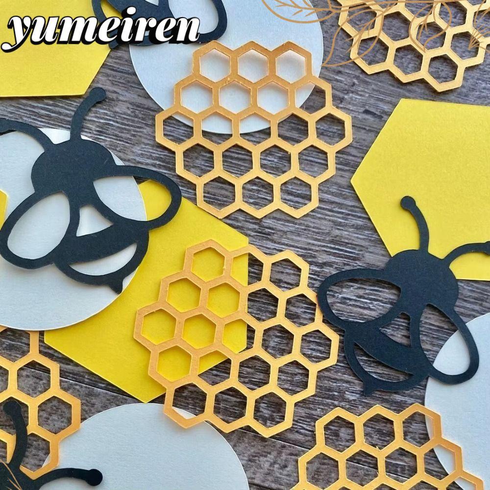 YUMEIREN 100 ชิ้น Bee Confettis, ธีมรังผึ้ง DIY ตกแต่ง Party Confetti, ธีมตกแต่งการ์ตูนตาราง Confett