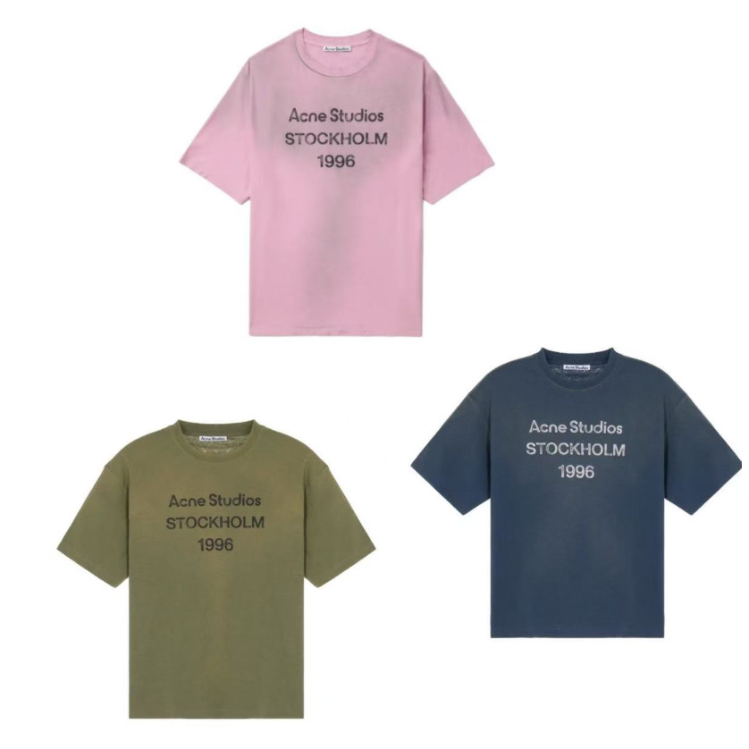 สต็อกพร้อม! ใหม่ล่าสุด เสื้อยืดแขนสั้นสไตล์เรโทร ออกแบบรอบคอด้วยเทคนิคพ่นสี