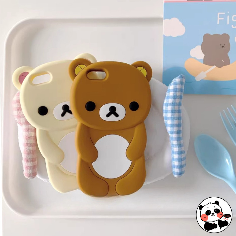 น่ารัก 3D Rilakkumaเคสโทรศัพท์สําหรับVivo Y16 Y12S Y12A Y11S V29 V27 Pro T2X T1X iQOO Z7 Z7i Z7X Z6 