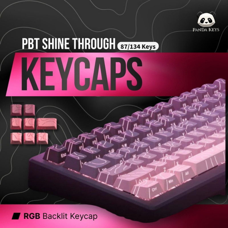 PBT Keycaps Contour Shine Through Profile PBT Keycap Set สําหรับคีย์บอร์ดแบบกลไก