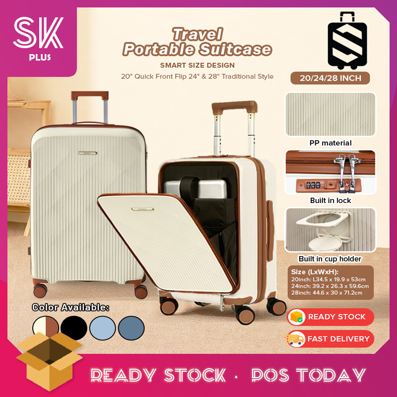 SKplus SKY TRAVELLER SKY391 PP กระเป๋าเดินทางน้ําหนักเบาทนทานกระเป๋าเดินทาง Spcious (20 นิ้ว + 24 นิ