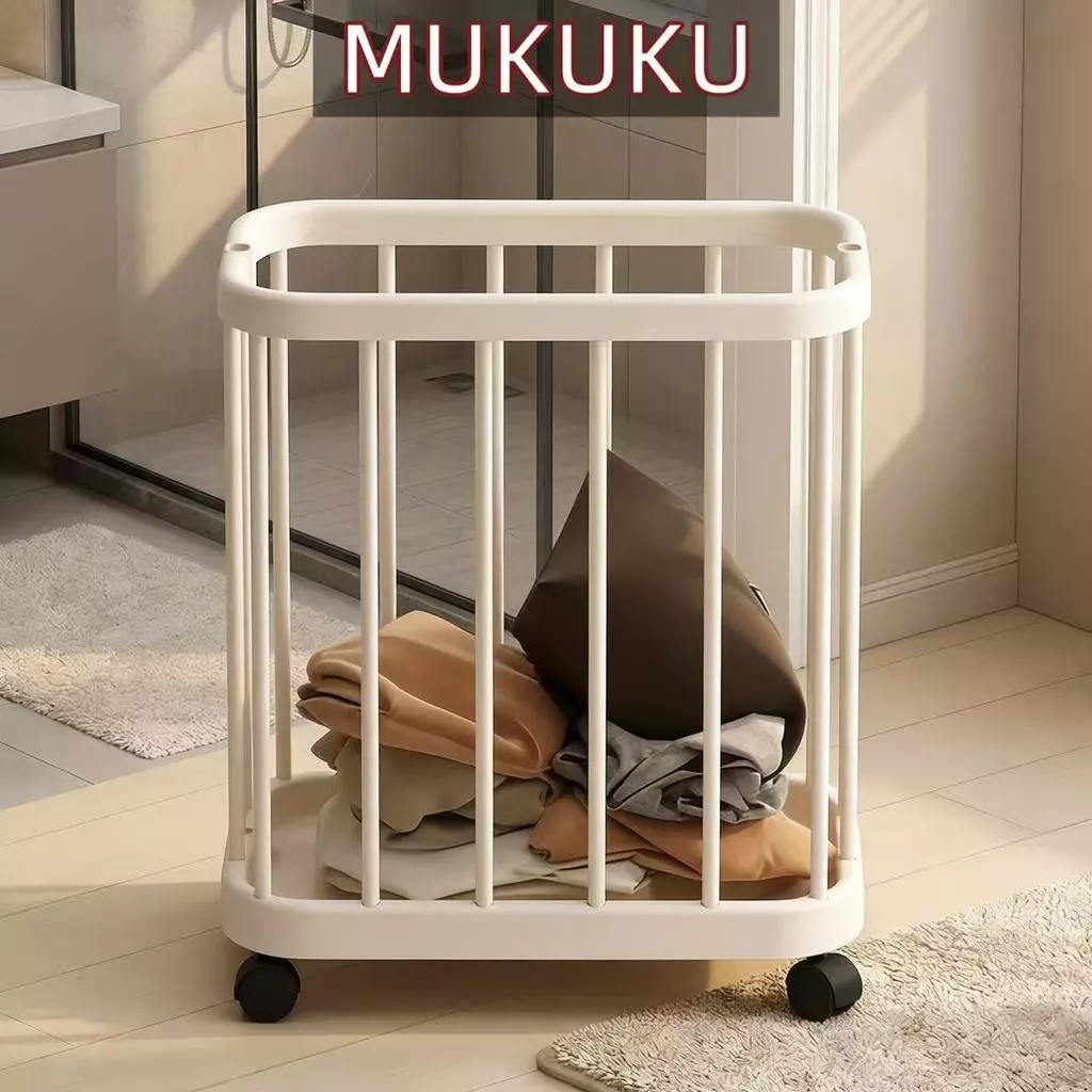 MUKUKU กล่องใส่ของ ตระกร้า มีล้อเลื่อน เคลื่อนย้ายสะดวก ความจุขนาดใหญ่ ตะกร้าอเนกประสงค์