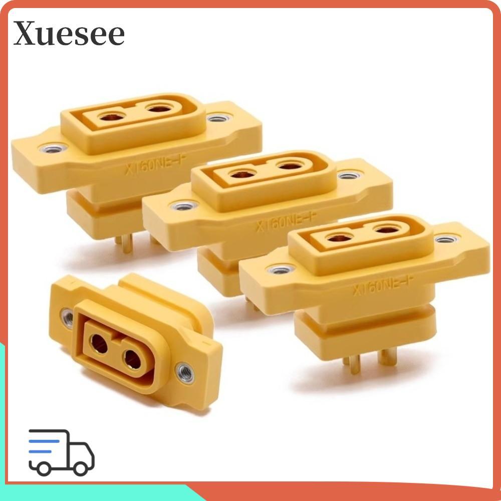 XUESEE 5 ชิ้น XT60NE-F ปลั๊ก, 3.5 มม./4 มม.สีดําสีเหลือง XT90NE-F Connector, DC500V Gold Plated แบตเ