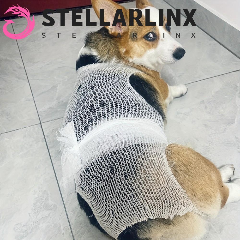 เป็นตัวเอกของสัตว์เลี้ยงตาข่ายผ้าพันแผล,ยืดหยุ่นป้องกันรอยขีดข่วนฝาครอบป้องกันสัตว์เลี้ยง,อุปกรณ์สุนัขระบายอากาศป้องกันการเลียชุดการกู้คืนแผล