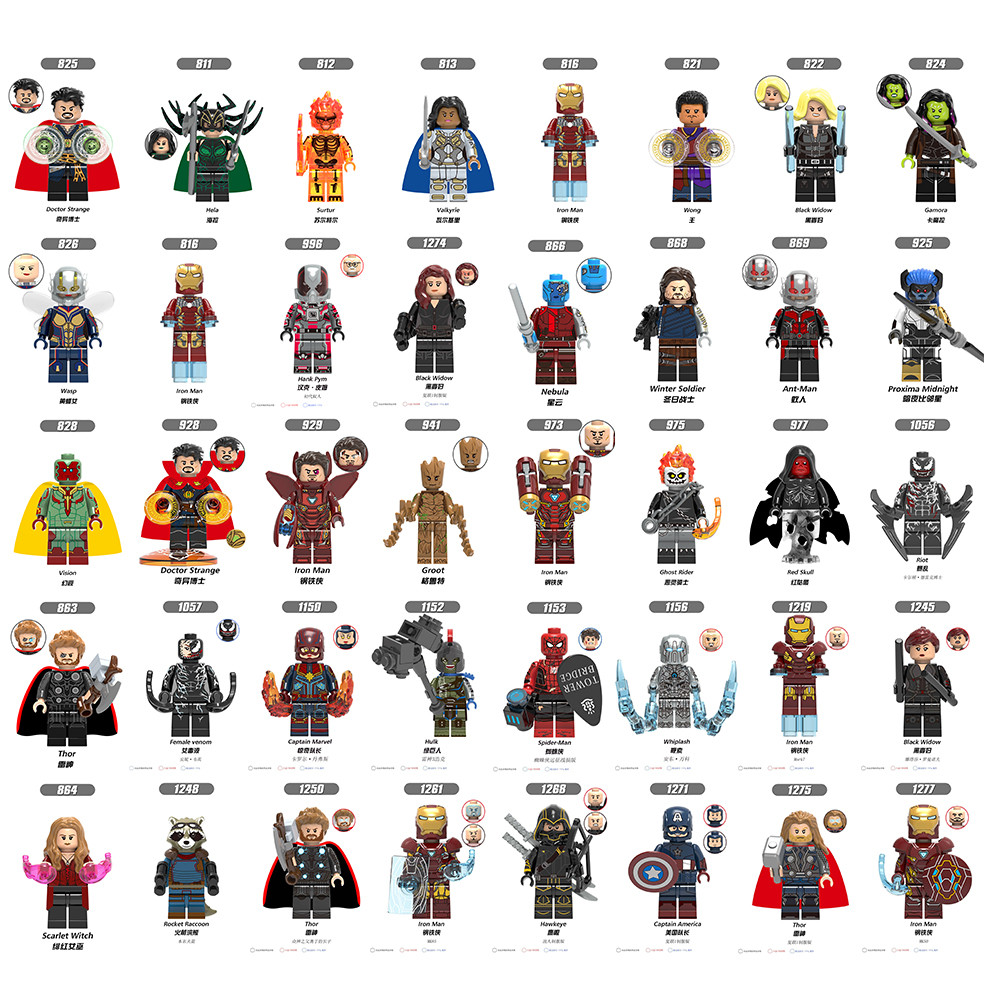มินิฟิกเกอร์ Ant-Man Thor Iron Man Spider-Man ของเล่นตุ๊กตาสะสม