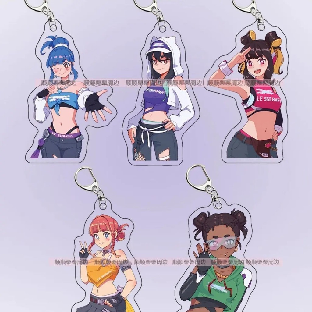 พวงกุญแจอะคริลิค Overwatch Hana D.Va Sombra Brigitte Kiriko Ashe LE SSERAFIM อะนิเมะเกมกระเป๋านักเรี