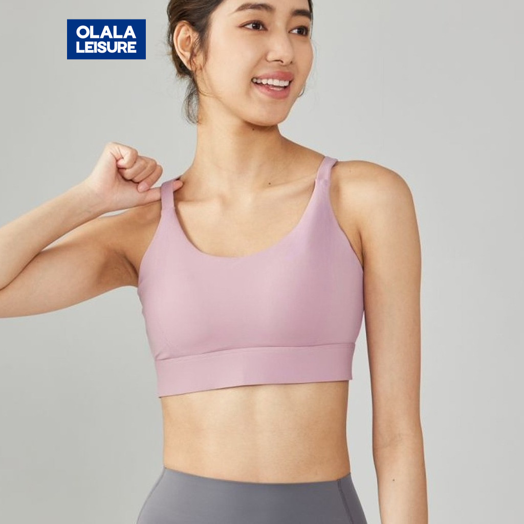 OLALA LEISURE สปอร์ตบรา ดันทรง แต่งหัวเข็มขัดด้านหลัง สําหรับออกกําลังกาย เล่นโยคะ วิ่ง ออกกําลังกาย WX1253 FT