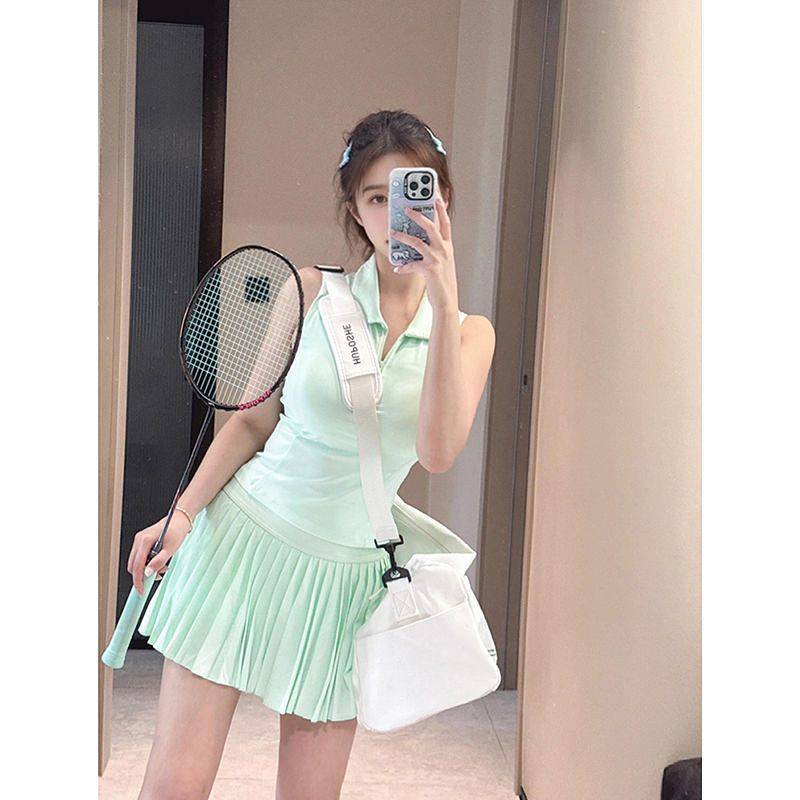 Green Sports Suit Female New Good-looking Tennis Golf Yoga Dress Badminton Clothing PE4Q