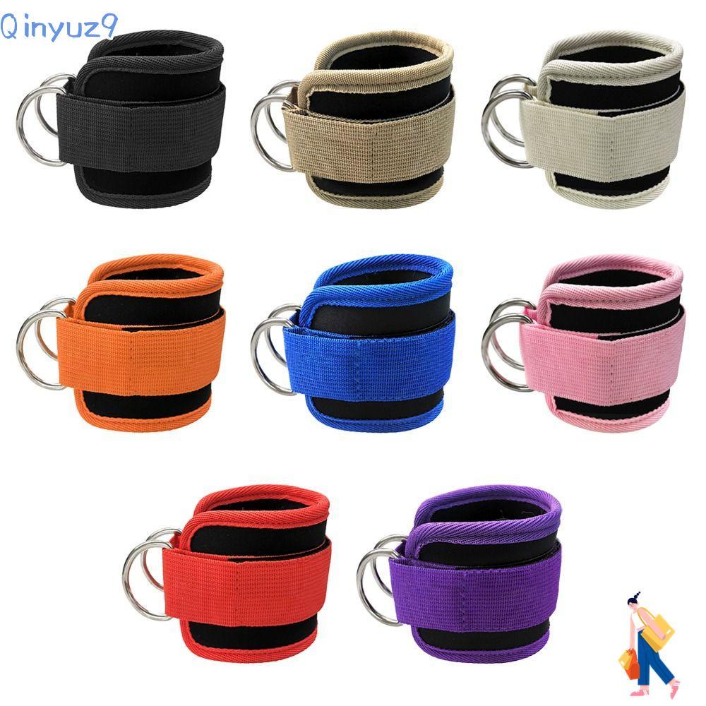 QINYUZ9 D-Ring Sports Feet Guard พร้อมหัวเข็มขัดปรับ Gym Foot Support Cuffs