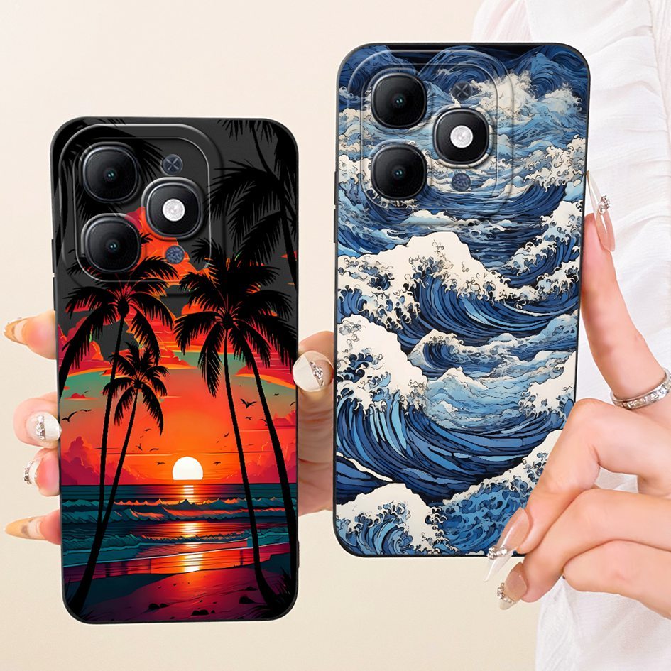 สําหรับ Itel A90 กรณี A6610L แฟชั่น Sunset Candy ทาสีเคสโทรศัพท์ซิลิโคนนุ่ม Matte สําหรับ italA90 กั