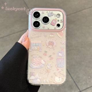 เค้กน่ารัก KT แมวเคสโทรศัพท์สําหรับ iPhone 17 16 15 14 13 12 11 Pro Max X XR XS Max 7 8 Plus SE2020